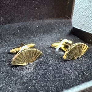 Mandarin Oriental Gold Fan Design Cufflinks